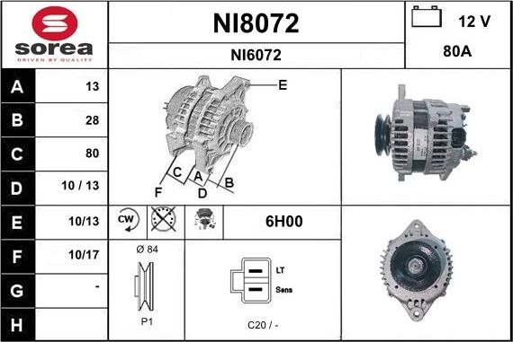 SNRA NI8072 - Alternator www.molydon.hr