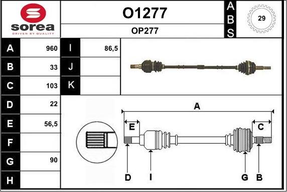 SNRA O1277 - Pogonska osovina www.molydon.hr