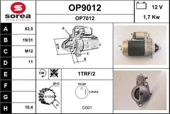 SNRA OP9012 - Starter www.molydon.hr