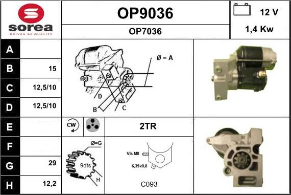 SNRA OP9036 - Starter www.molydon.hr