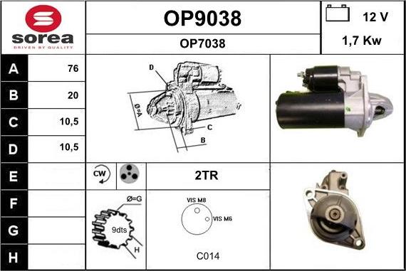 SNRA OP9038 - Starter www.molydon.hr