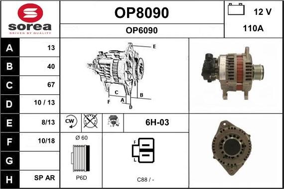 SNRA OP8090 - Alternator www.molydon.hr