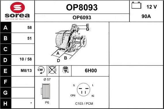 SNRA OP8093 - Alternator www.molydon.hr