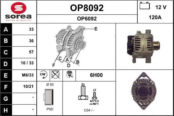 SNRA OP8092 - Alternator www.molydon.hr