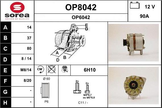 SNRA OP8042 - Alternator www.molydon.hr