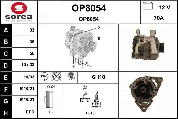 SNRA OP8054 - Alternator www.molydon.hr