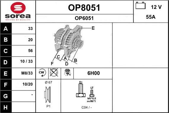 SNRA OP8051 - Alternator www.molydon.hr