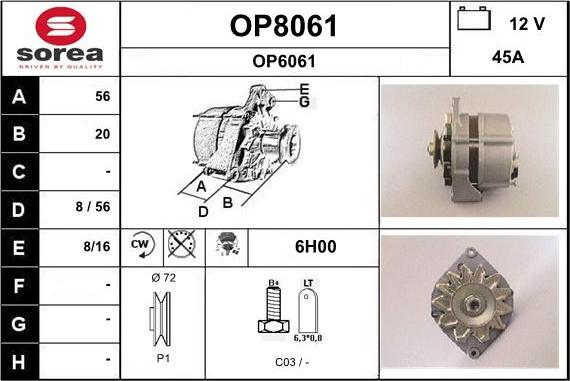 SNRA OP8061 - Alternator www.molydon.hr