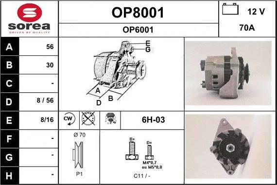 SNRA OP8001 - Alternator www.molydon.hr