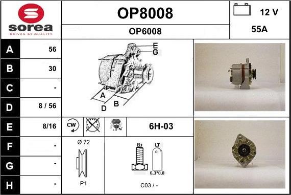 SNRA OP8008 - Alternator www.molydon.hr