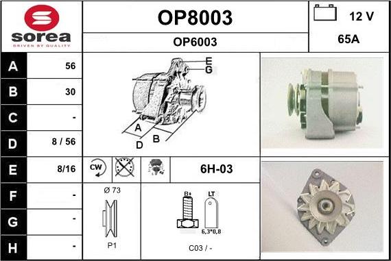 SNRA OP8003 - Alternator www.molydon.hr