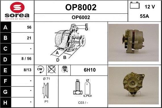 SNRA OP8002 - Alternator www.molydon.hr