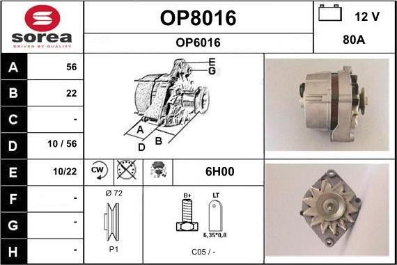 SNRA OP8016 - Alternator www.molydon.hr