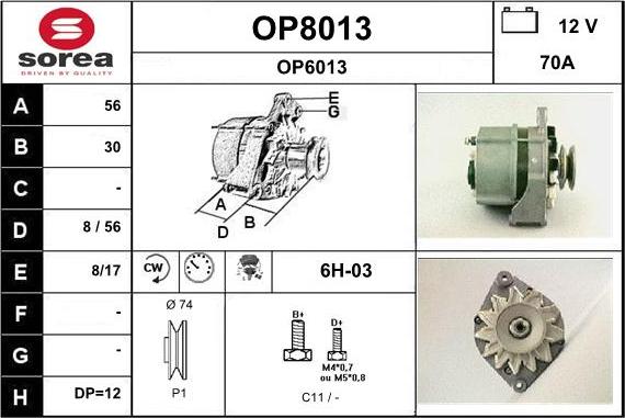 SNRA OP8013 - Alternator www.molydon.hr