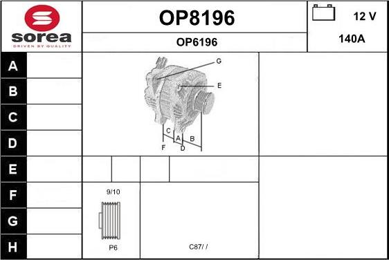 SNRA OP8196 - Alternator www.molydon.hr