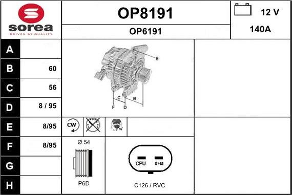 SNRA OP8191 - Alternator www.molydon.hr