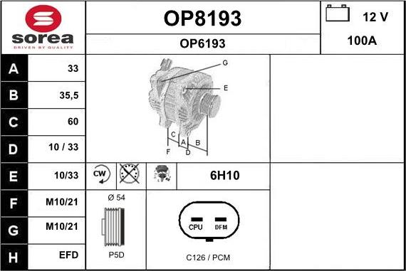 SNRA OP8193 - Alternator www.molydon.hr