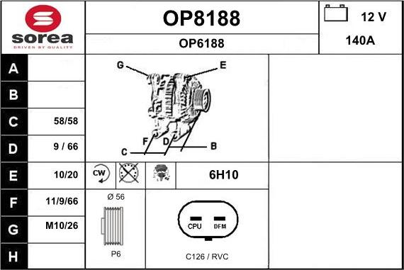 SNRA OP8188 - Alternator www.molydon.hr