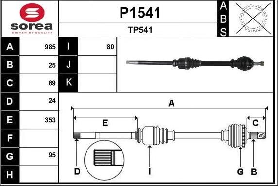 SNRA P1541 - Pogonska osovina www.molydon.hr