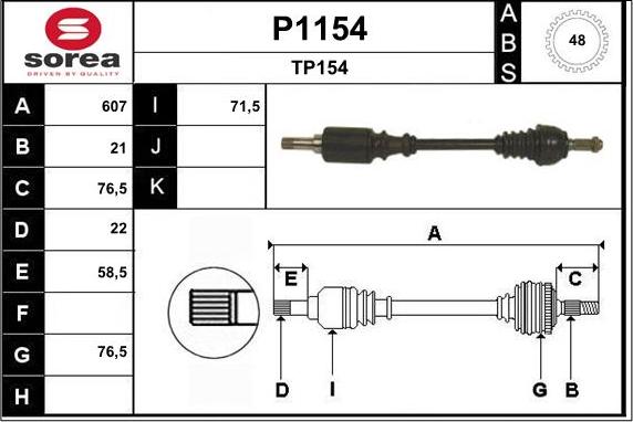 SNRA P1154 - Pogonska osovina www.molydon.hr