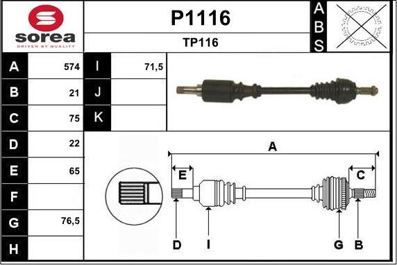 SNRA P1116 - Pogonska osovina www.molydon.hr