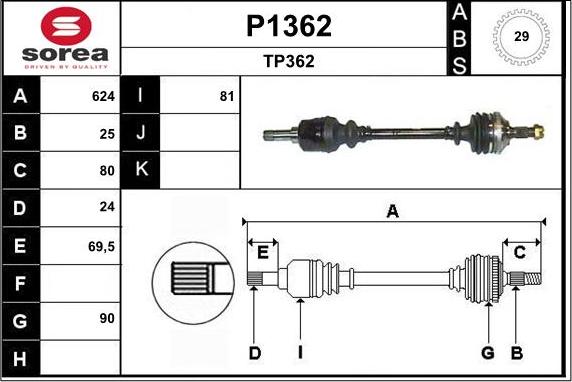 SNRA P1362 - Pogonska osovina www.molydon.hr