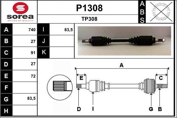 SNRA P1308 - Pogonska osovina www.molydon.hr