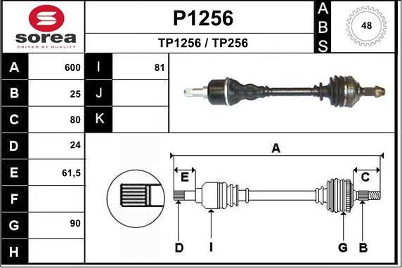 SNRA P1256 - Pogonska osovina www.molydon.hr