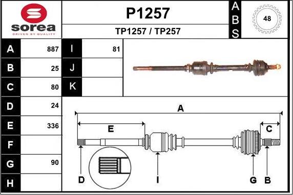 SNRA P1257 - Pogonska osovina www.molydon.hr