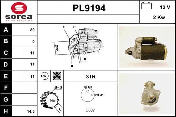 SNRA PL9194 - Starter www.molydon.hr