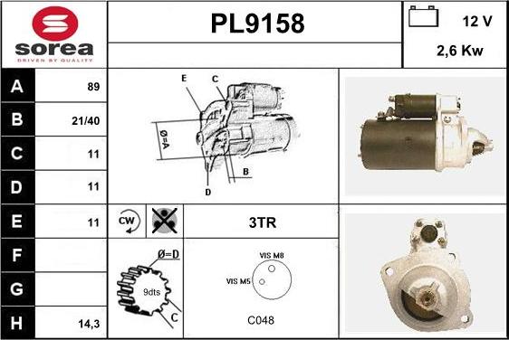 SNRA PL9158 - Starter www.molydon.hr