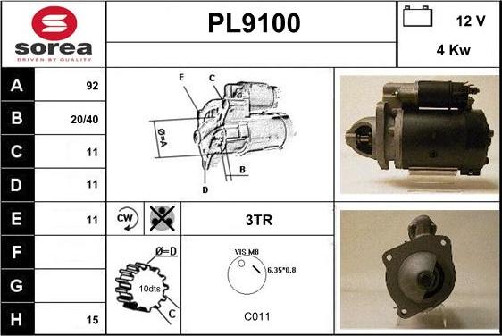 SNRA PL9100 - Starter www.molydon.hr