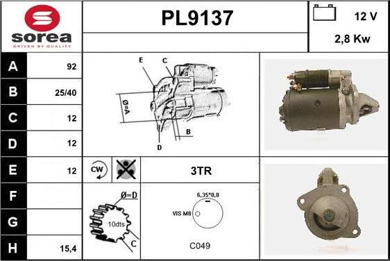 SNRA PL9137 - Starter www.molydon.hr