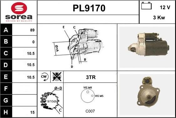 SNRA PL9170 - Starter www.molydon.hr