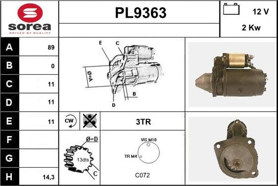 SNRA PL9363 - Starter www.molydon.hr