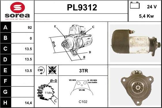 SNRA PL9312 - Starter www.molydon.hr