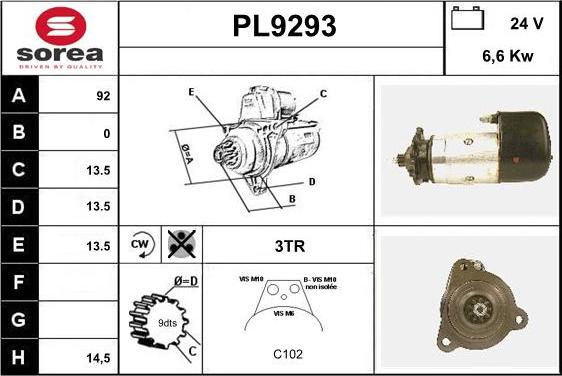 SNRA PL9293 - Starter www.molydon.hr