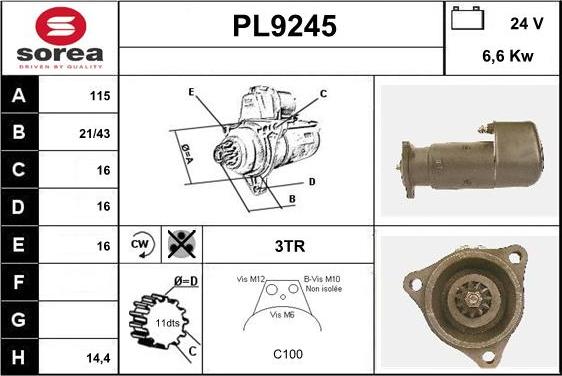 SNRA PL9245 - Starter www.molydon.hr