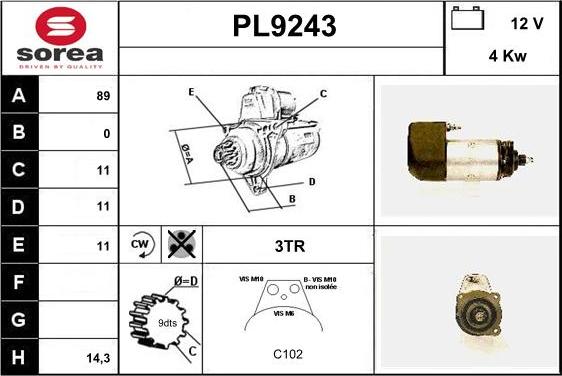 SNRA PL9243 - Starter www.molydon.hr