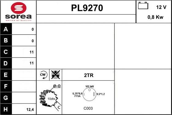 SNRA PL9270 - Starter www.molydon.hr