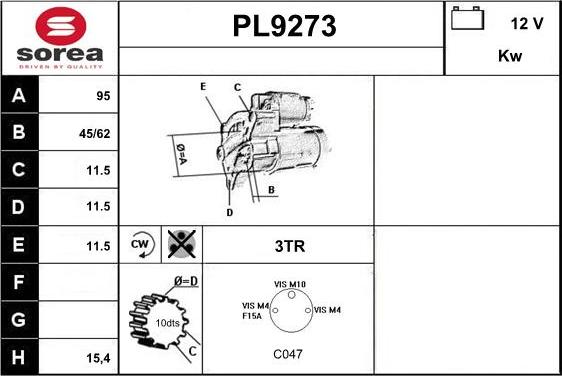 SNRA PL9273 - Starter www.molydon.hr