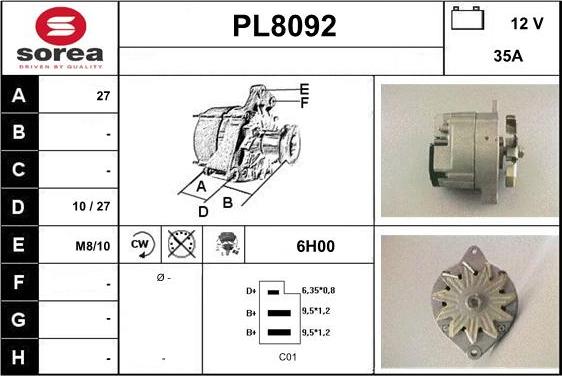 SNRA PL8092 - Alternator www.molydon.hr