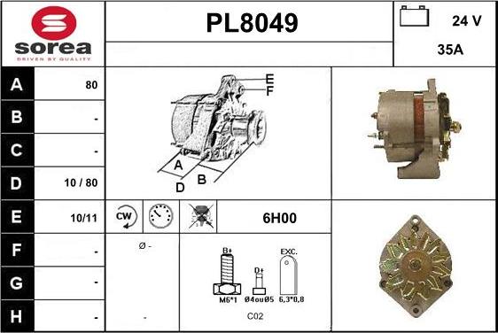 SNRA PL8049 - Alternator www.molydon.hr