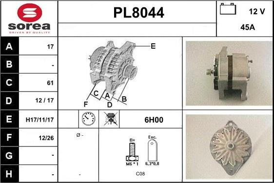 SNRA PL8044 - Alternator www.molydon.hr