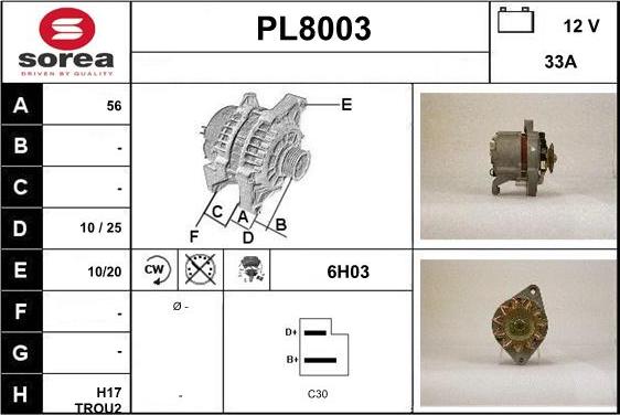 SNRA PL8003 - Alternator www.molydon.hr