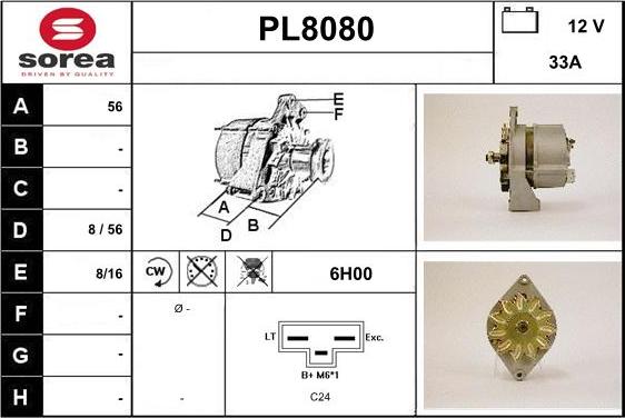 SNRA PL8080 - Alternator www.molydon.hr