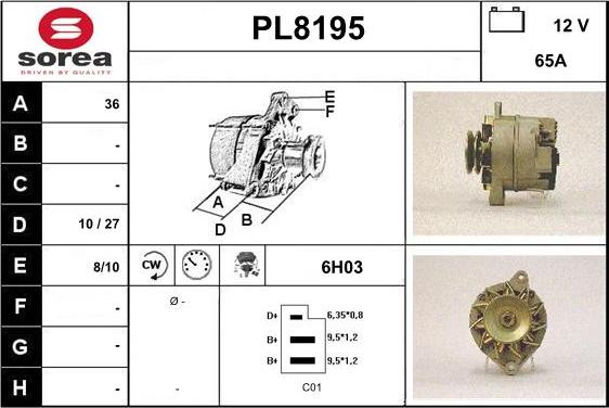 SNRA PL8195 - Alternator www.molydon.hr