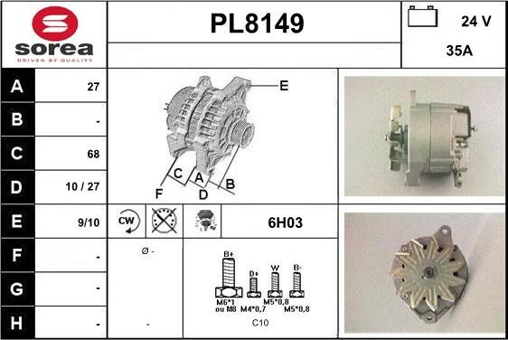 SNRA PL8149 - Alternator www.molydon.hr