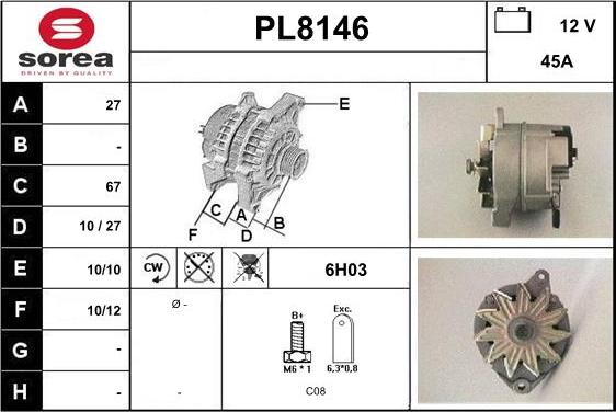 SNRA PL8146 - Alternator www.molydon.hr