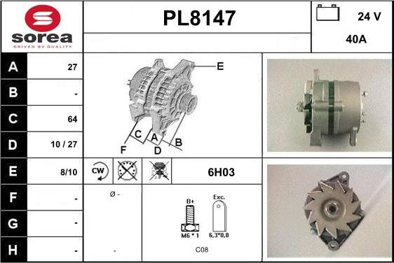 SNRA PL8147 - Alternator www.molydon.hr